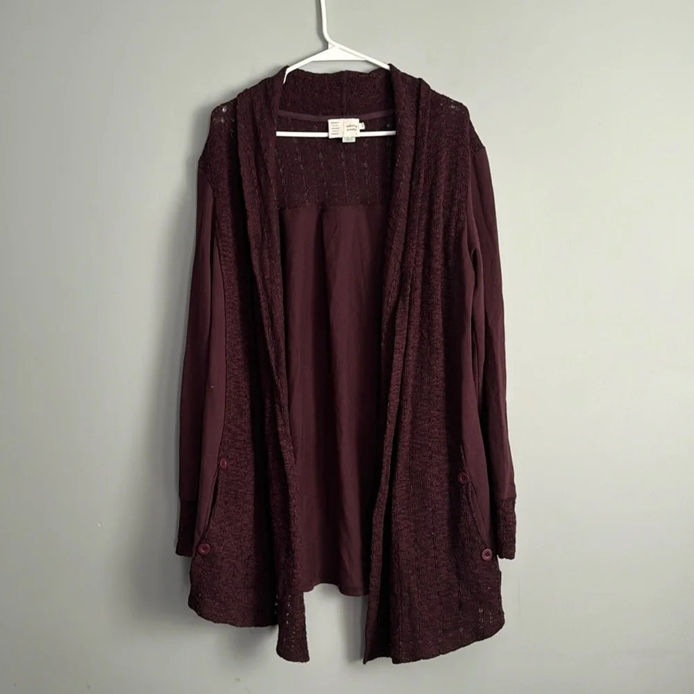 Anthropologie Saturday Sunday purple cardigan sweater long sleeve Size M
